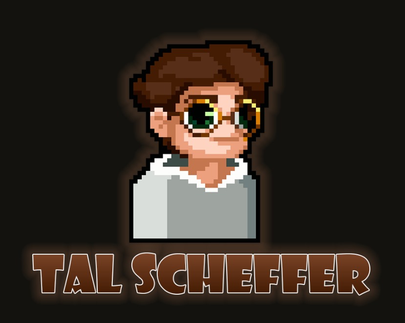 Pixel-art portrait of Tal Scheffer with his name