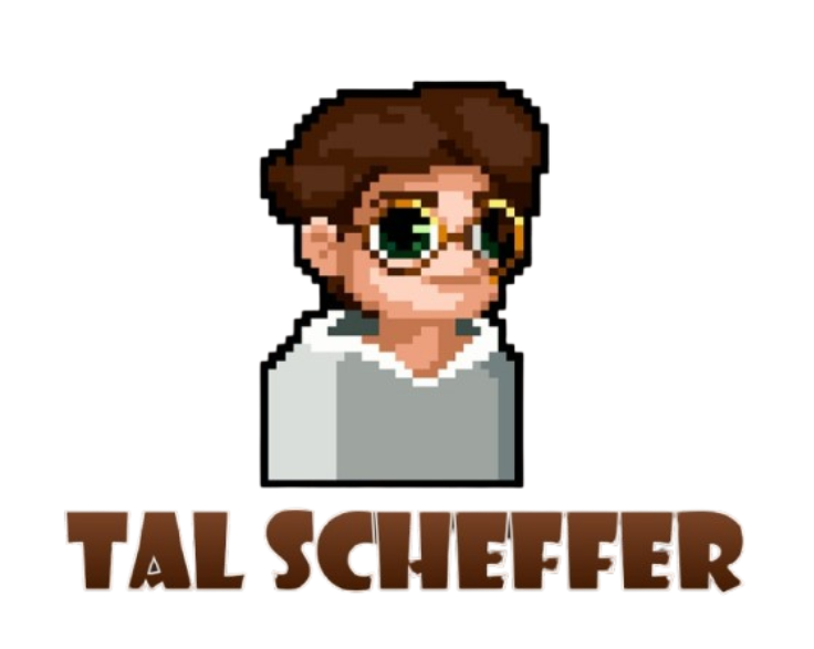 Cartoon portrait of Tal Scheffer with his name underneath